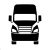 Truck Icon Front View. Black on White. Vector Illustration.